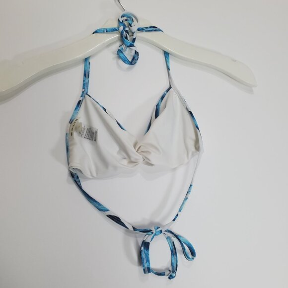 PILYQ Womens Wailea Kai Twist Halter Top Small Palm Leaf Stretchy Beach Coastal - Picture 9 of 10